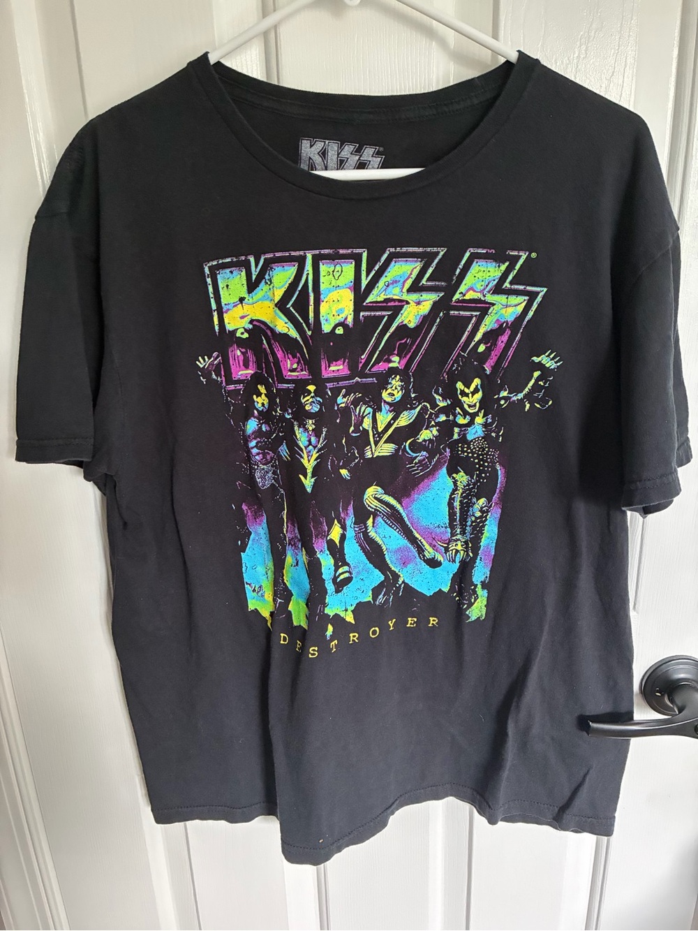 KISS Black Graphic Destroyer Tee Shirt Large